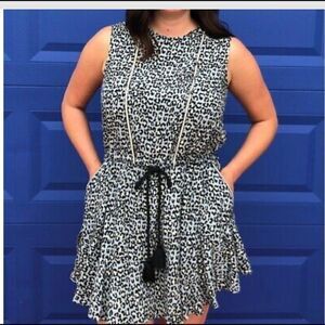 Cheetah Print Peasant Dress